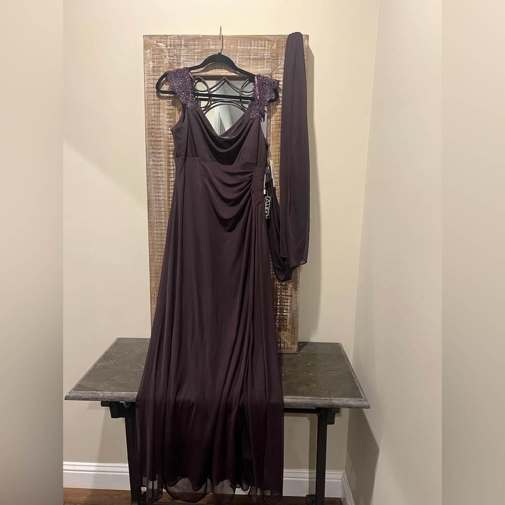 Alex Evenings Deep Purple Maxi Dress NWT